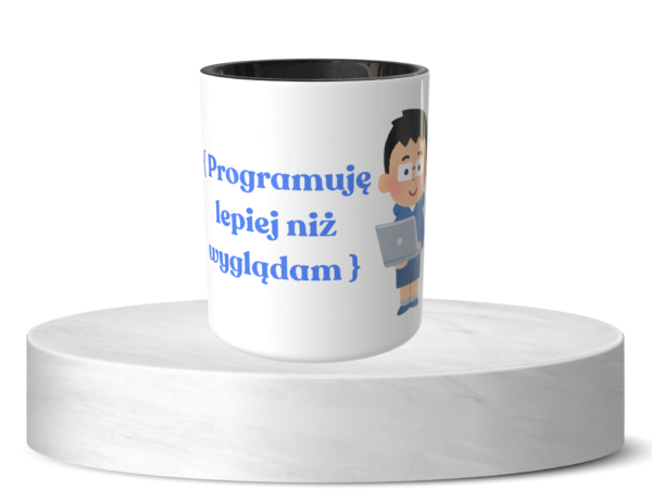 Śmieszny Kubek Niesklasyfikowane - Programuję lepiej niż wyglądam 2